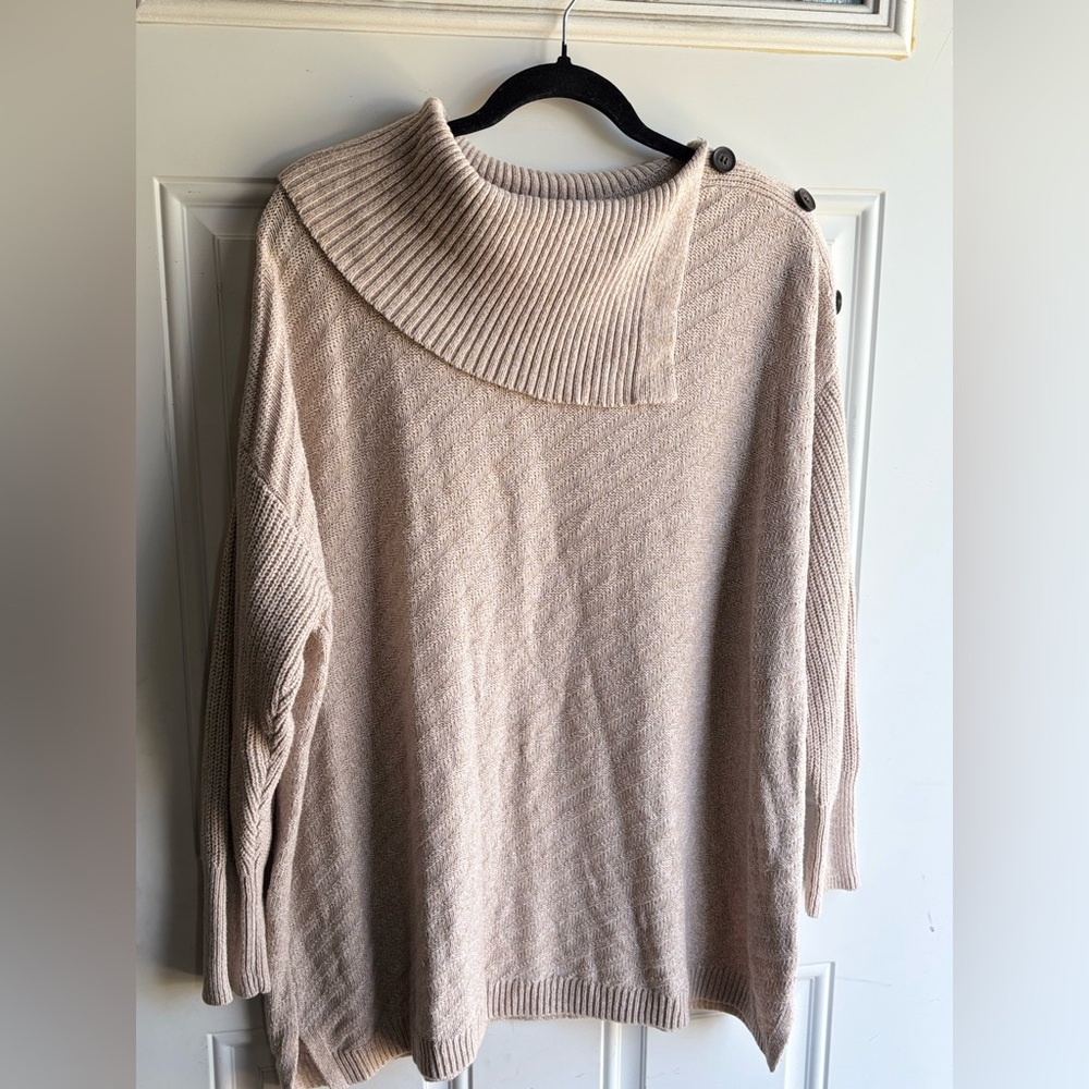 Style & Co. Cream Cowl Neck Sweater